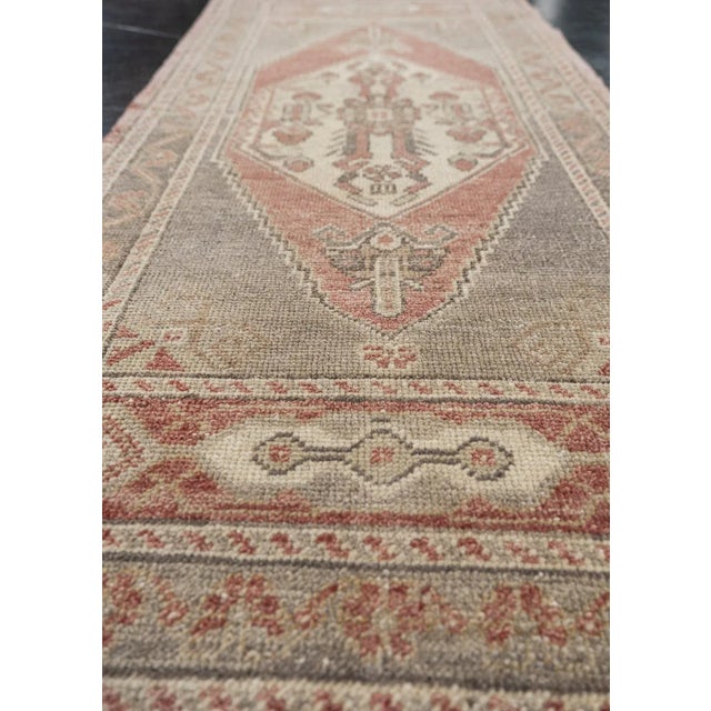 Turkish Oriental Hand Knotted Vintage Turkish Mini Rug 1'8" x 3'4" For Sale - Image 3 of 6