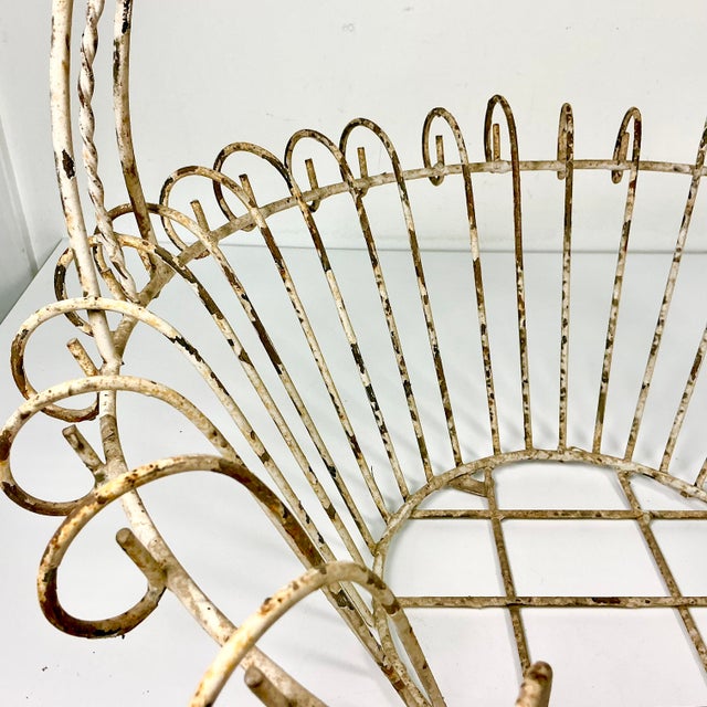 1950s Vintage French Art Nouveau Boho Chic Medium Jardiniere Basket Planter. For Sale - Image 6 of 17