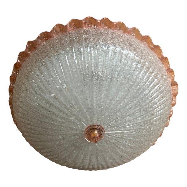 Murano Pink Ceiling Light, 1980s For Sale