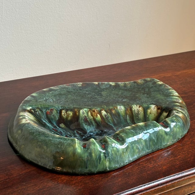 1960s 1969 Mid-Century Modern Glazed Ceramic Ashtray / Catchall For Sale - Image 5 of 12