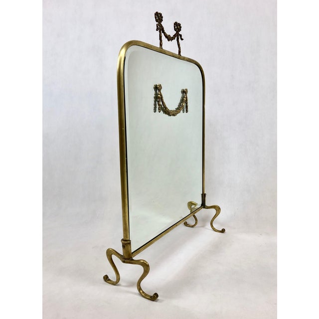 Gold Louis XVI Style Table Mirror in Brass For Sale - Image 8 of 17