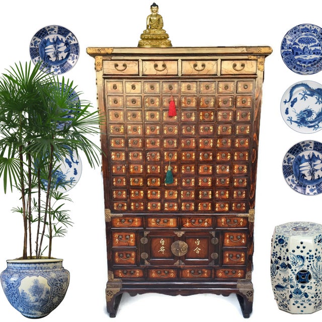 Vintage Chinese Apothecary Cabinet Medicine Storage Chest ...