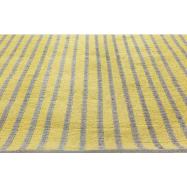 Contemporary Striped Double Sided Grey and Yellow Rug by Doris Leslie Blau For Sale - Image 4 of 5