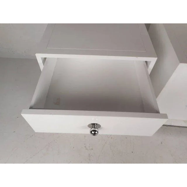 Vintage Modern White Laminate Nightstands - a Pair For Sale - Image 9 of 11