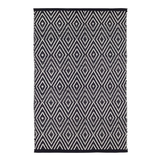 Dash & Albert by Annie Selke Diamond Black/Ivory Indoor/Outdoor Rug, 8' 6" x 11' 6" For Sale