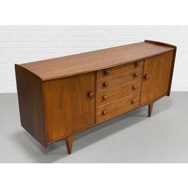 Mid Century Modern Teak Credenza by A. Younger Ltd. | Vintage Sideboard, Made in England, C. 1960’s For Sale - Image 13 of 15