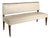 Art Deco Italian Bench in Wood and White Leather, 1940s For Sale