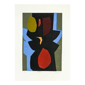 1972 Roger Martin Totem Woodcut