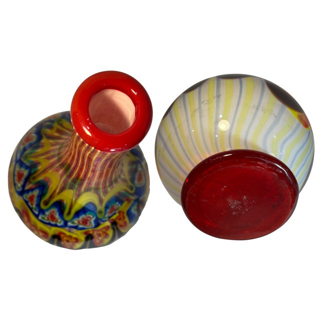 18 Inch Tall Mid-Century Murano Millefiori Polychrome Art Glass Vase For Sale - Image 18 of 18