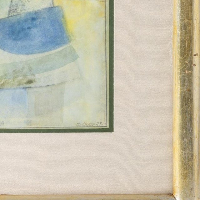 Justino Alves, Composition, 1973, Mixed Media on Paper For Sale - Image 5 of 6