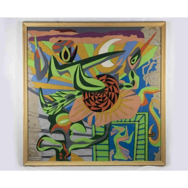 The room of metamorphosis is an original contemporary artwork realized by Leo Guida in 1998. Mixed colored tempera on...
