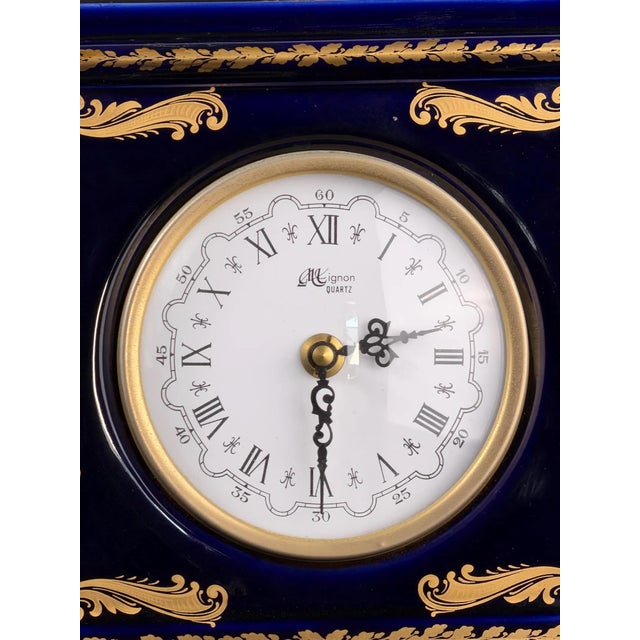 French Mignon Limoges Style Porcelain Mantel Clock, 1970s For Sale - Image 9 of 12