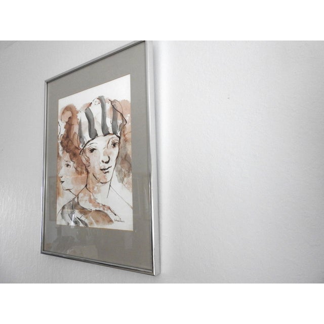 Original 1983 watercolor painting by listed American artist Theodore M. Wassmer (1910–2006). Titled "Two Dancers" (No. 6),...