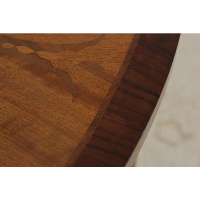 1990s Adam Gold Gilted Satinwood Inlaid Demilune Console Table For Sale - Image 5 of 16
