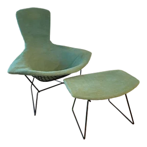 Harry Bertoia for Knoll, Bird Lounge Chair With Ottoman, 1960