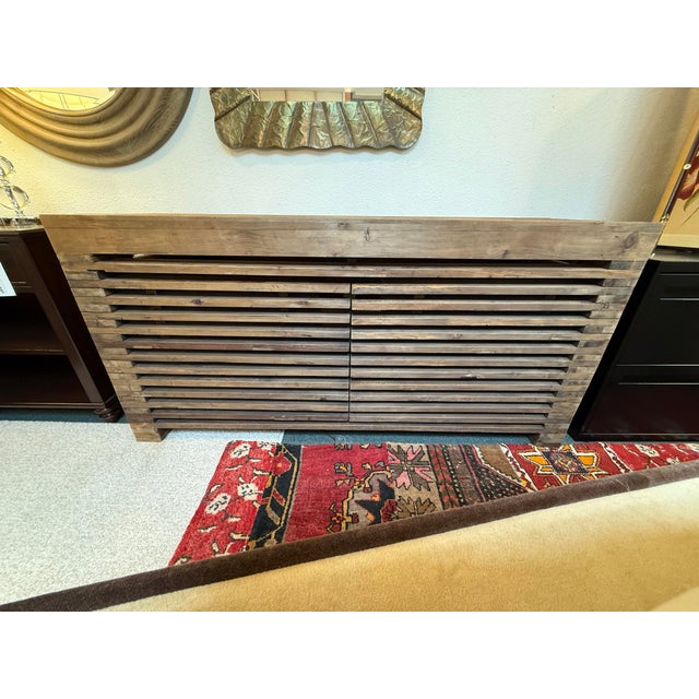 Restoration Hardware Reclaimed Timber Slat Sideboard For Sale In San Francisco - Image 6 of 12