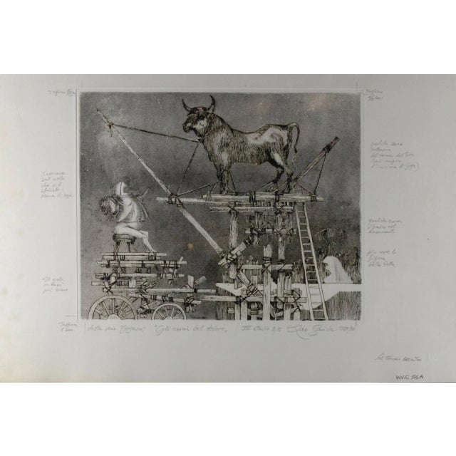 Leo Guida, The Years of Pain, Original Etching, 1975 For Sale - Image 4 of 4