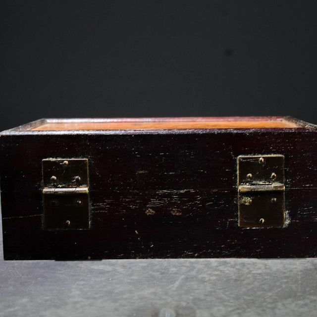 Wood Vintage Chinese Rosewood & Golden Camphor Burl Wood Jewelry Box For Sale - Image 7 of 8