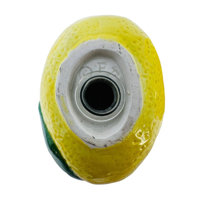 Vintage Fitz and Floyd Lemon Salt and Pepper Shakers, Ceramic Fruit Decor For Sale - Image 9 of 9