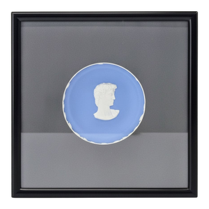 Vintage Wedgwood Collectors Society Blue Jasperware “David” Portrait Plate in Black Frame