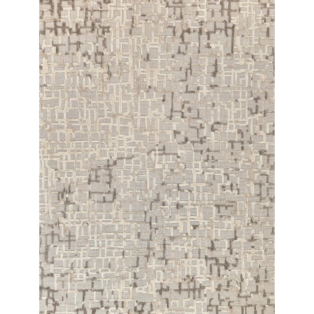 Wood Exquisite Rugs Vista Handmade New Zealand Wool & Bamboo Silk Mocha Beige Rug-6'X9' For Sale - Image 7 of 7