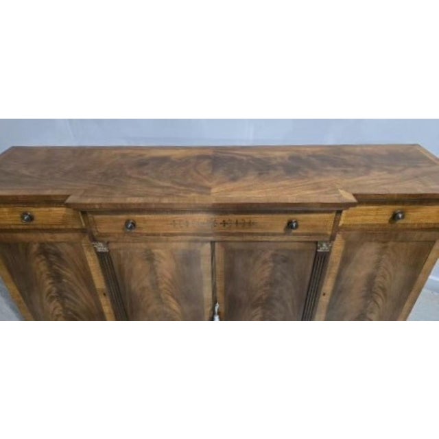 Vintage Brass Inlaid Breakfront Sideboard in Mahogany, 1920 For Sale - Image 10 of 17