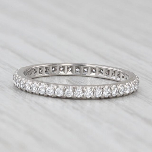 Modern Tiffany Soleste 0.33ctw Diamond Eternity Band 950 Platinum Wedding Ring Box, Size 5.5 For Sale - Image 3 of 8