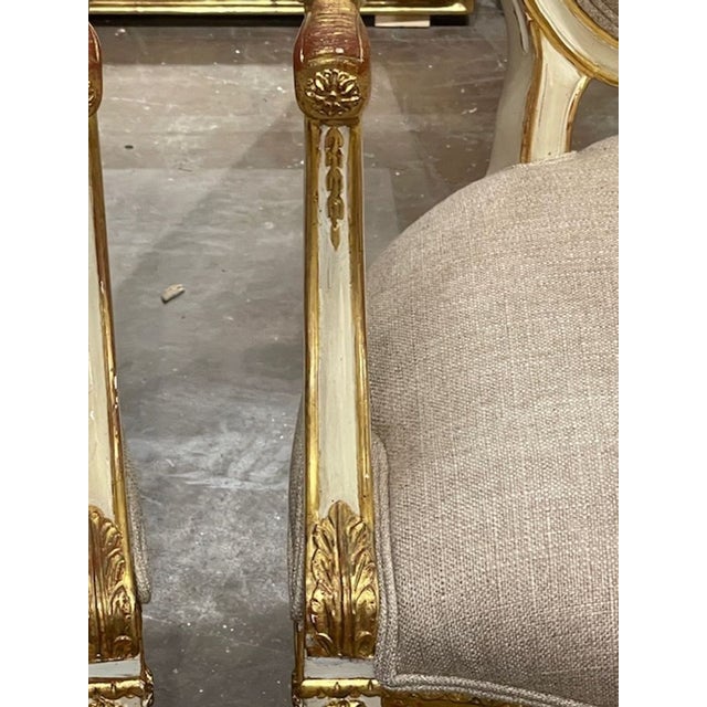 Wood Pair of English George III Parcel Gilt Armchairs For Sale - Image 7 of 9