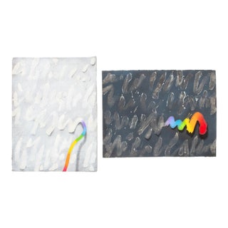 Elfi Schuselka Abstract Lines Mixed Media, 2 For Sale