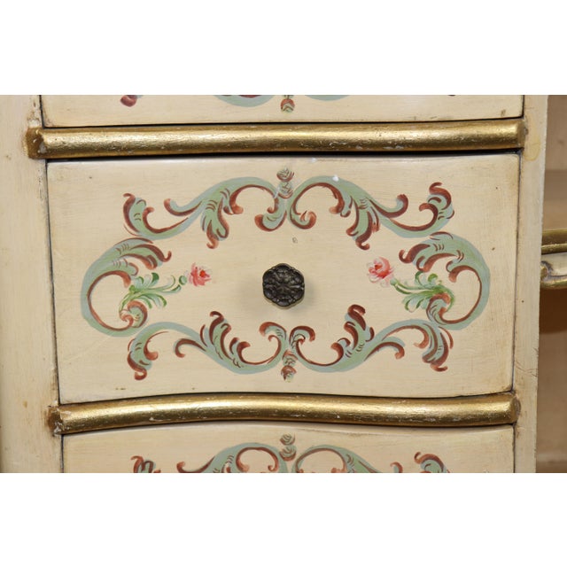 Cream Vintage Italian Venetian Style Creme Painted & Gilt Cabinet C. 1950s For Sale - Image 8 of 15