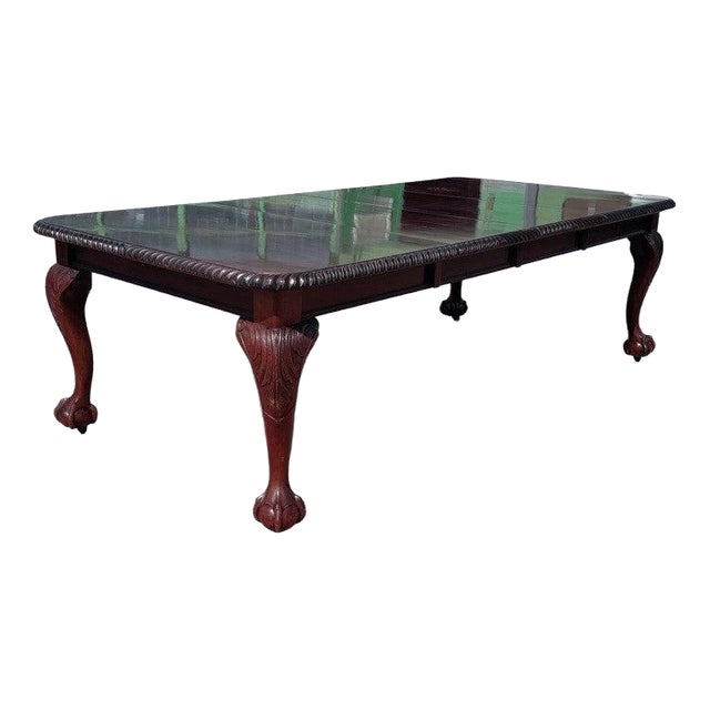 Chippendale Style Edwardian Extendable Dining Table For Sale
