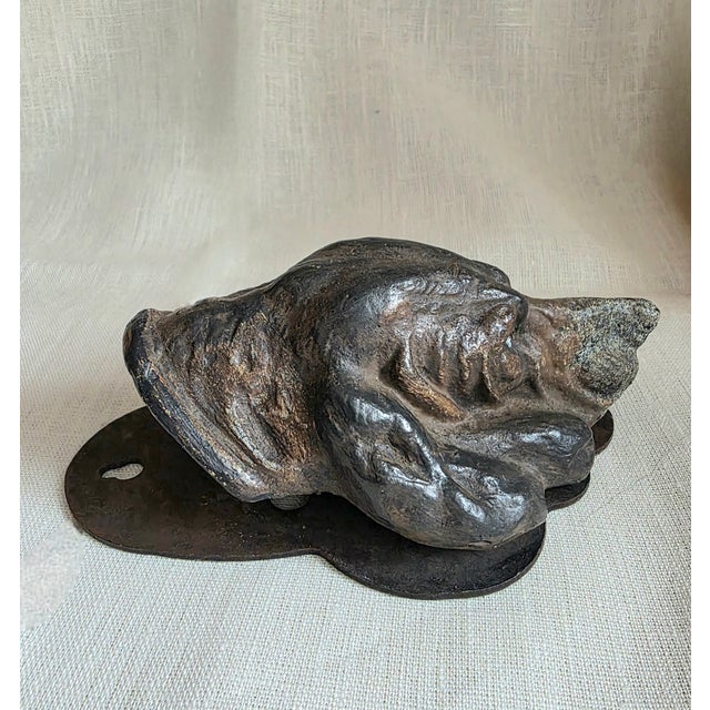 This is a rare vintage cast bronze desk note clip modeled after a sporting dog. From Vienna Austria, early 1900s this...