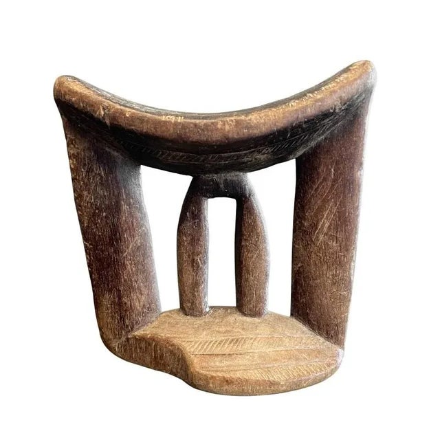 African Sculptural Ethiopian Carved Wooden Headrests For Sale - Image 4 of 7