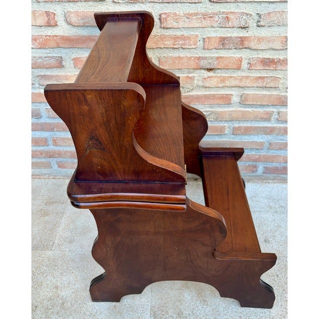 Spanish Wood Library Step Chair, Mid 20th Century For Sale - Image 10 of 17
