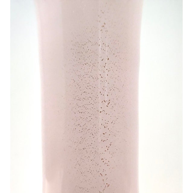 Gold Pink Encased Murano Glass Bottle Vase with Gold Leaf by Salviati, Italy, 1970s For Sale - Image 8 of 10