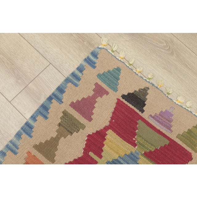 1980s Scandinavian Blue Small Kilim For Sale - Image 4 of 9