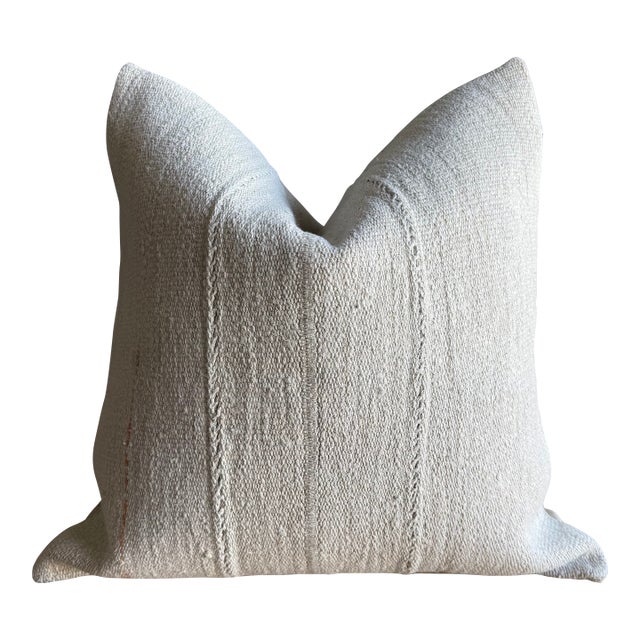 Vintage Rug Pillow Cover With Original Seams For Sale