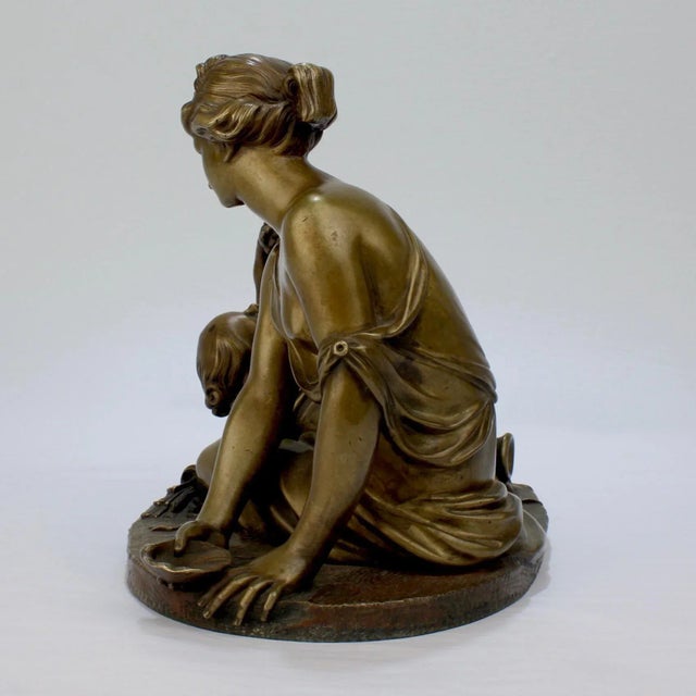Antique 19th Century Gilt French Bronze of Venus & Cupid after Carrier-Belleuse For Sale - Image 10 of 13