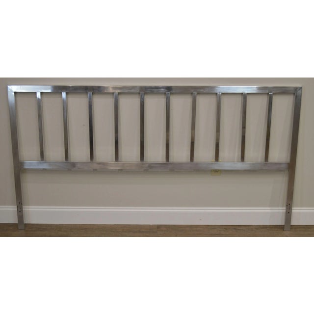 Mid Century Modern Polished Aluminum King Headboard For Sale - Image 9 of 13