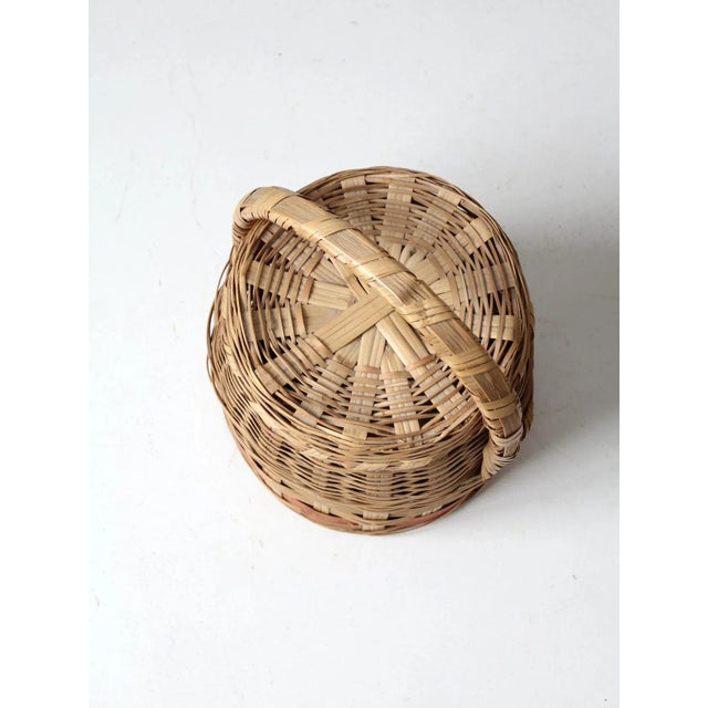 Tan Antique Woven Basket For Sale - Image 8 of 12