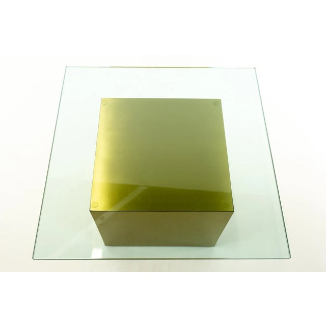 Paul Mayen Style Mid Century Brass and Glass Side End Table - Pair For Sale - Image 10 of 13