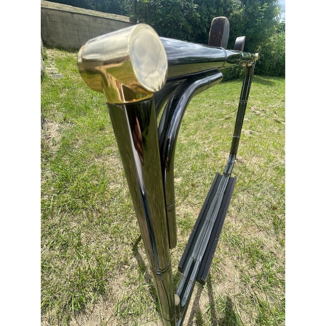 Vintage Rectanglar Wall Mirror in Tubular Metal and Brass, 1970s-1980s For Sale - Image 18 of 18