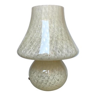 Large Mushroom Murano Glass Table Lamp – 1970s Italian Mid‑Century Design For Sale