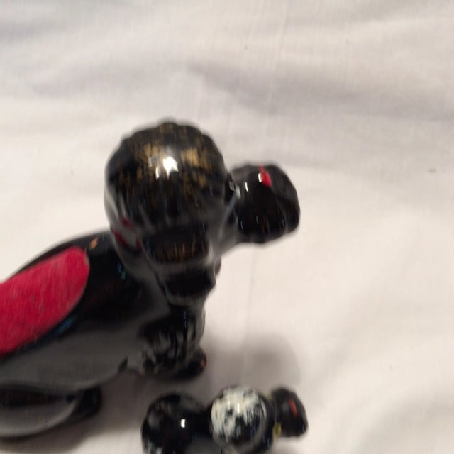 Black Vintage Poodle Ceramic Pin Cushion & Assistant For Sale - Image 8 of 11