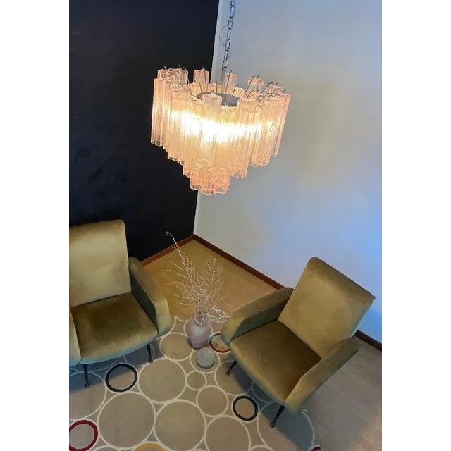 Murano Glass Tube Chandelier For Sale - Image 5 of 13