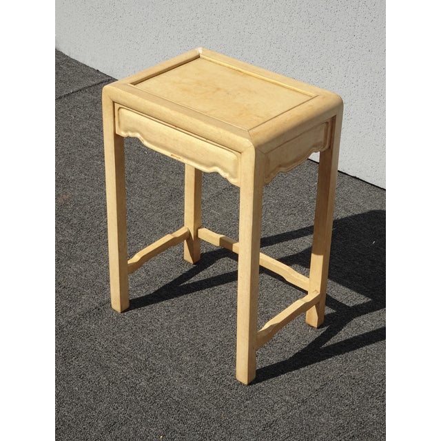 Vintage French Country Creme Yellowish Key Table ~ Side Table For Sale - Image 9 of 12