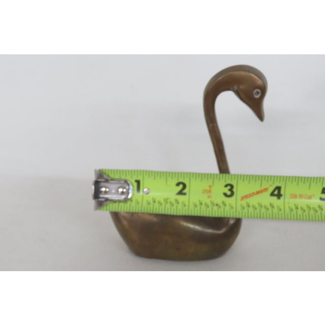 Brass Solid Brass Swan Figurine Mid Century Modern Style Small Decorative Bird 5093b For Sale - Image 8 of 11