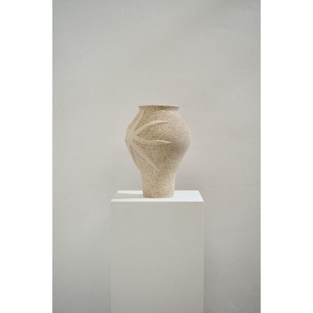Contemporary L´étoile De Mer Beige Sandstone Vase by Lou Thomas For Sale - Image 3 of 6