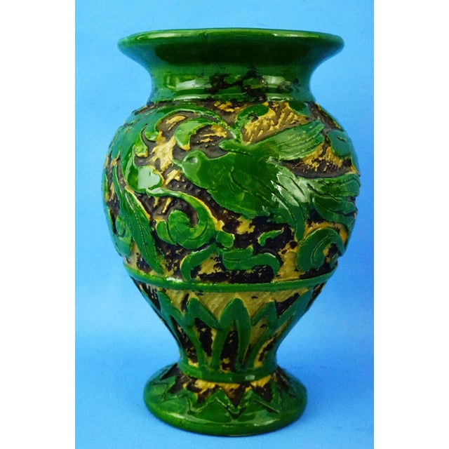 Antique Green Neo-Renaissance Vases in Relief by Vincenzo Corrente, 1890s, Set of 2 For Sale - Image 14 of 18