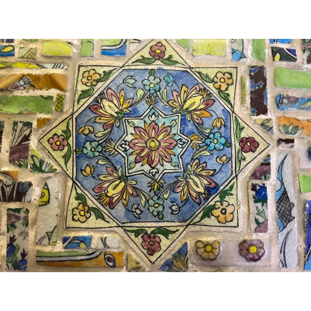 Single Artistic Hand Wrought Iron and Ceramic Tile Consol For Sale - Image 9 of 12